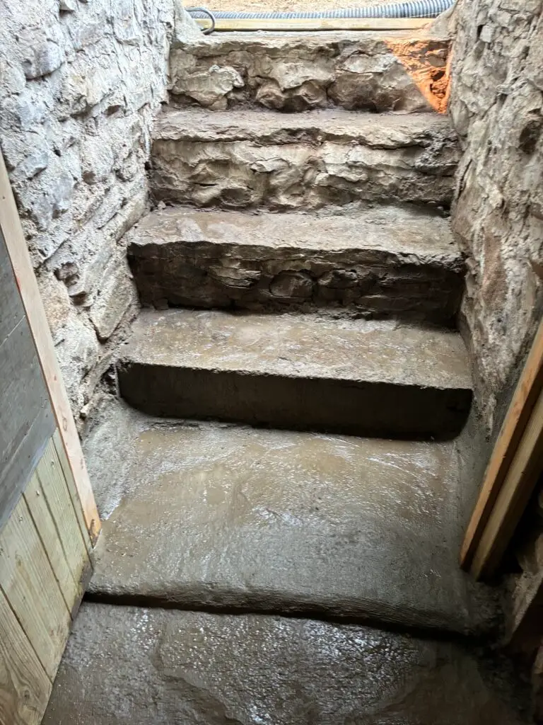 Stone Foundation and Stairs Repair in Colden — bilco door installation