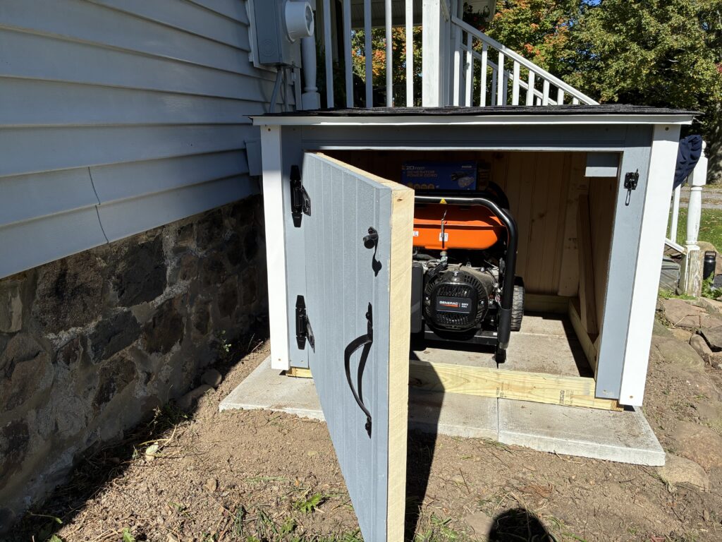 Generator Storage Shed Construction in Wyoming — outdoor generator storage shed