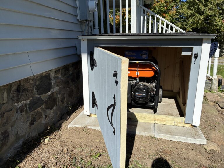 Generator Storage Shed Construction in Wyoming — outdoor generator storage shed